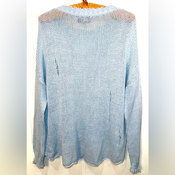 Wooden Ships Oliver Crew Distressed Sweater XS/S Slouchy Lightweight Knit EUC - Picture 3 of 10